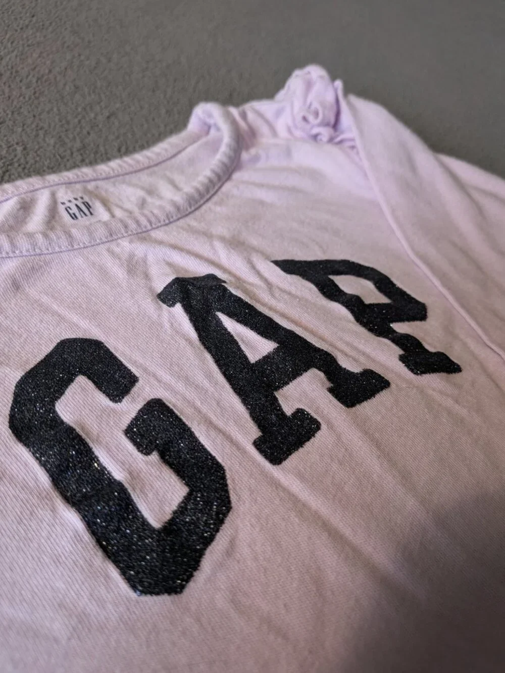 Gap Kids Girls Bundle 2pc Lilac Logo Top Size 5 Pink Ruffle Top Size S